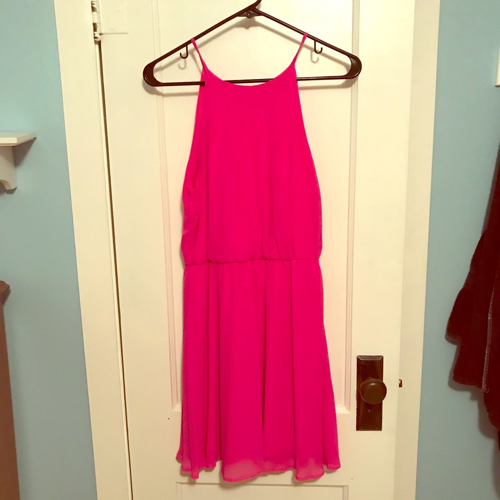Pink mini dress